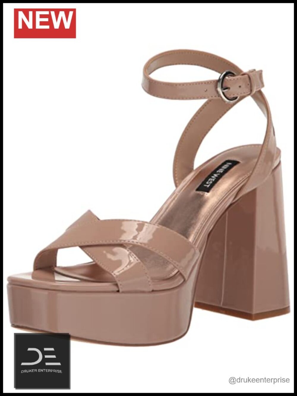 Nine West Women's Joya Heeled Sandals Block Heel Ankle Strap
